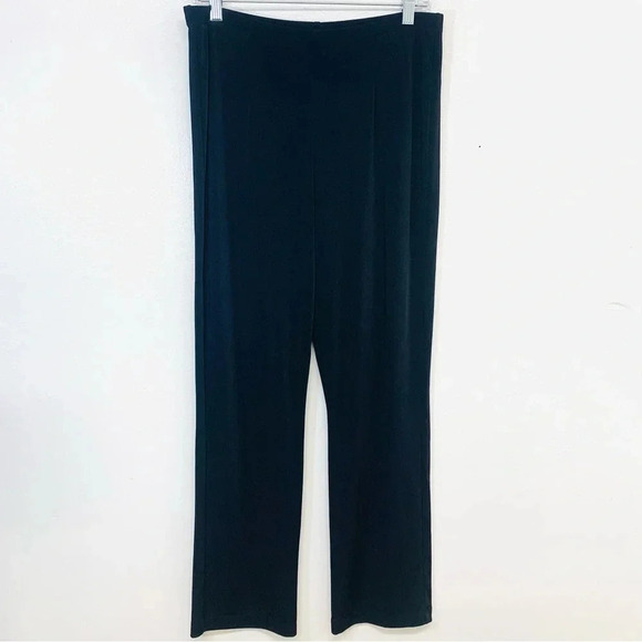 Chicos 1 Black Slinky Knit Pants Woman Medium   Pull On Career Office Capsule - Picture 1 of 10
